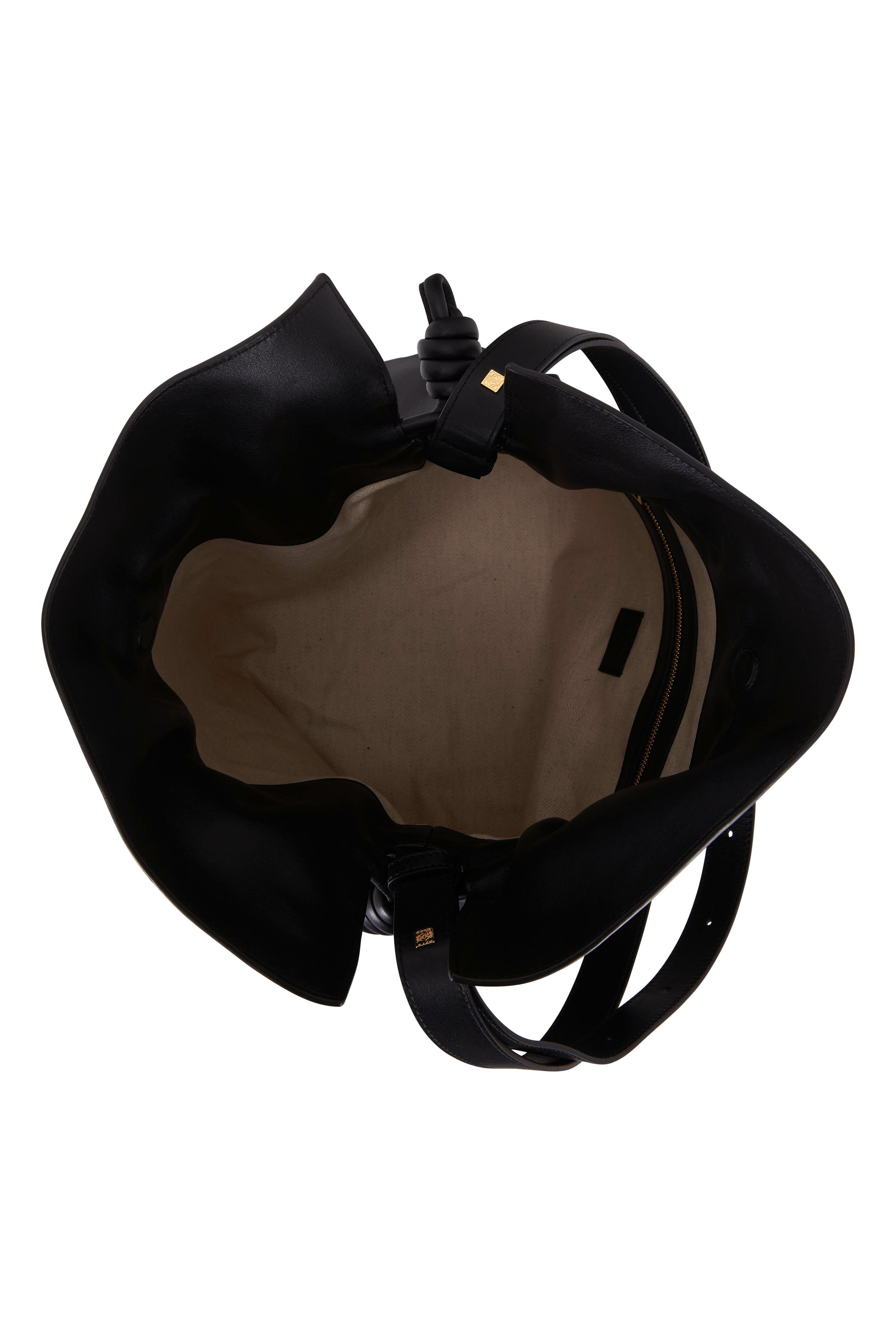 Loewe - Large Flamenco Black Leather Knot Shoulder Bag