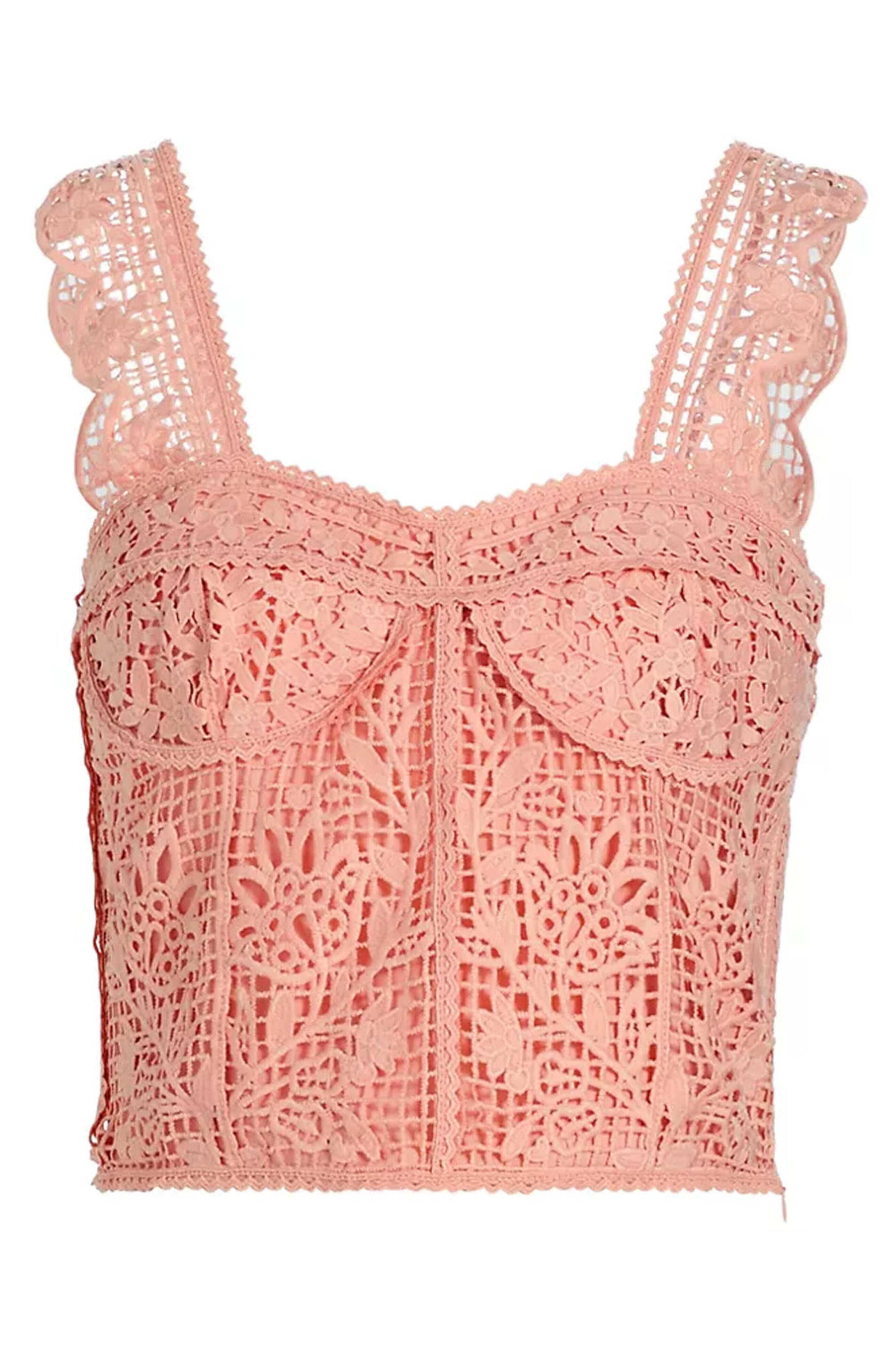 Farm Rio - Light Pink Guipure Sleeveless Corset | Mitchell