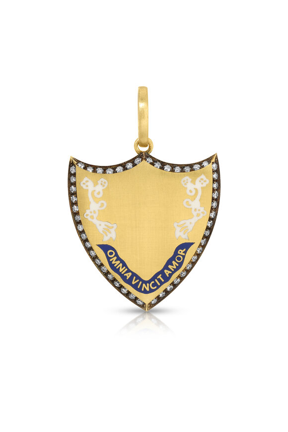 Circa 1700 18k Yellow Gold Armor Shield Pendant