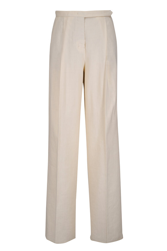 Dorothee Schumacher Cream Linen & Cotton Pant - view 1