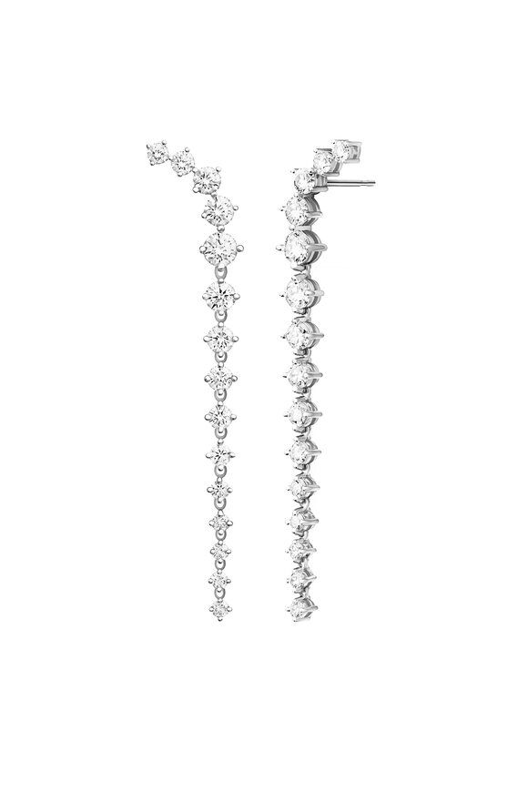 Melissa Kaye 18K White Gold Diamond Aria Dagger Earrings - view 1