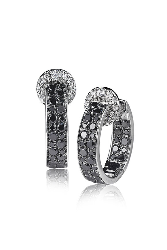Nam Cho 18-karat Black & White Diamond Hoop Earrings - view 1