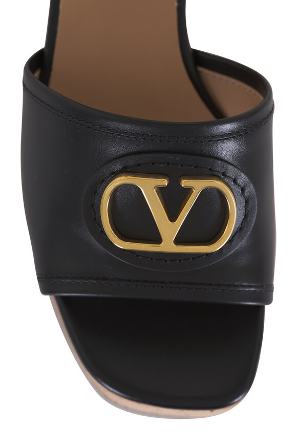 Valentino Garavani Vlogo Sig Cork Black Platform Sandal, 80mm - view 6