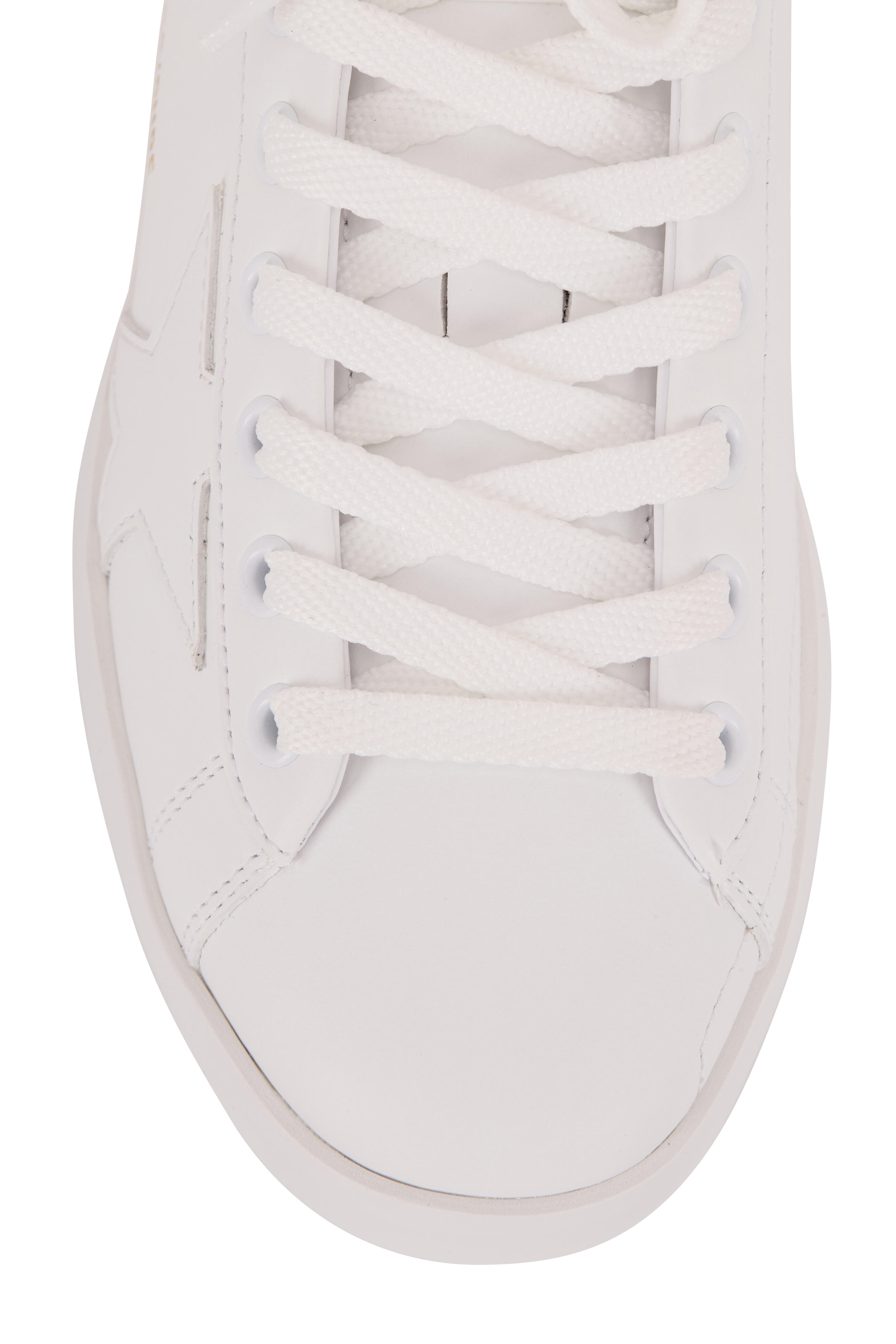Golden Goose - Pure Star White Leather & Silver Glitter Sneaker