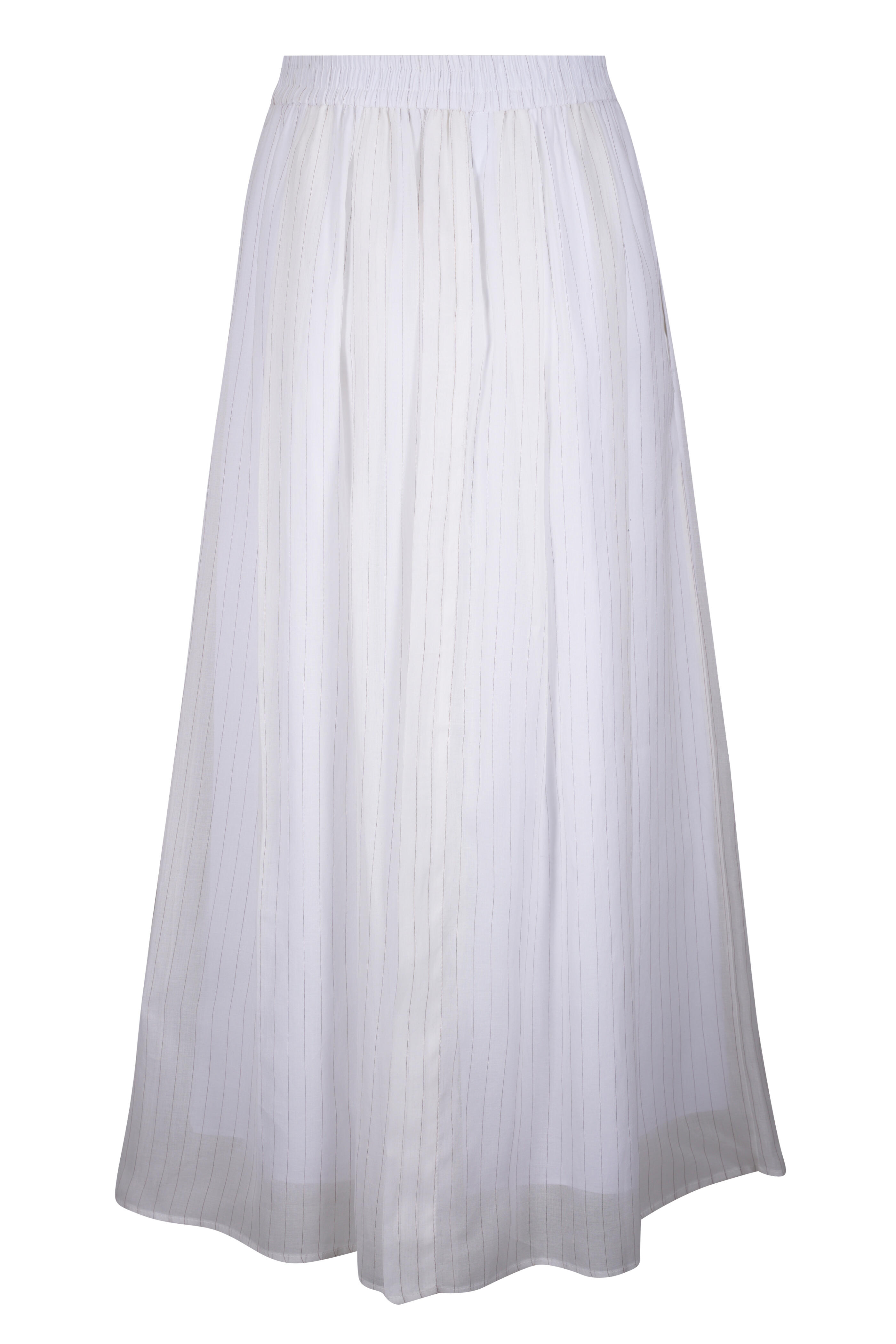 スカート BRUNELLO CUCINELLI Fluid skirt in cotton blend Brunello Cucinelli - White Striped Cotton Paperbag Waist Skirt