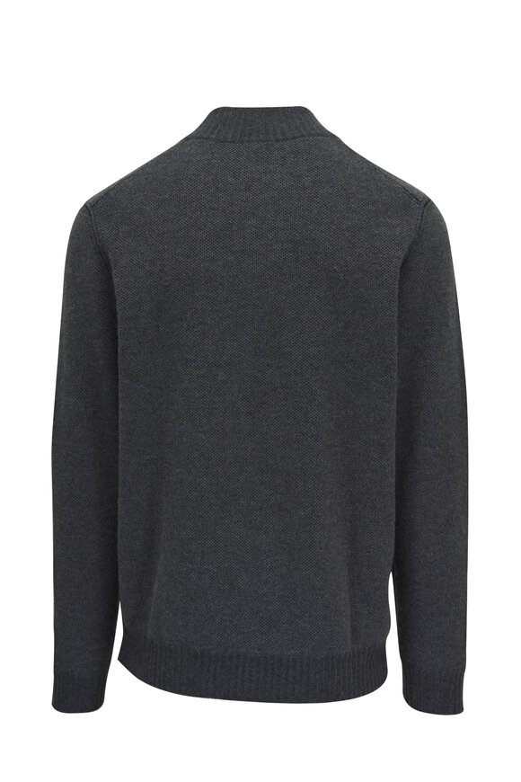 Kinross - Charocal Gray Cashmere Quarter Zip Pullover