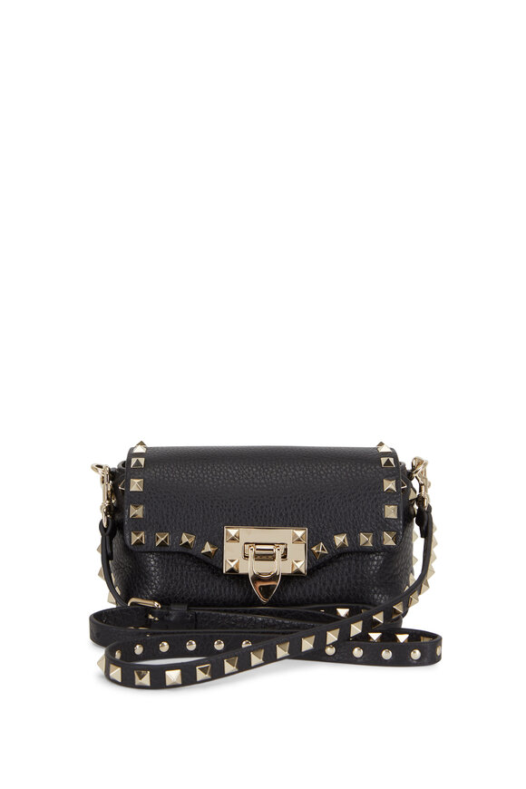 Valentino Garavani - Rockstud Black Leather Mini Crossbody Bag