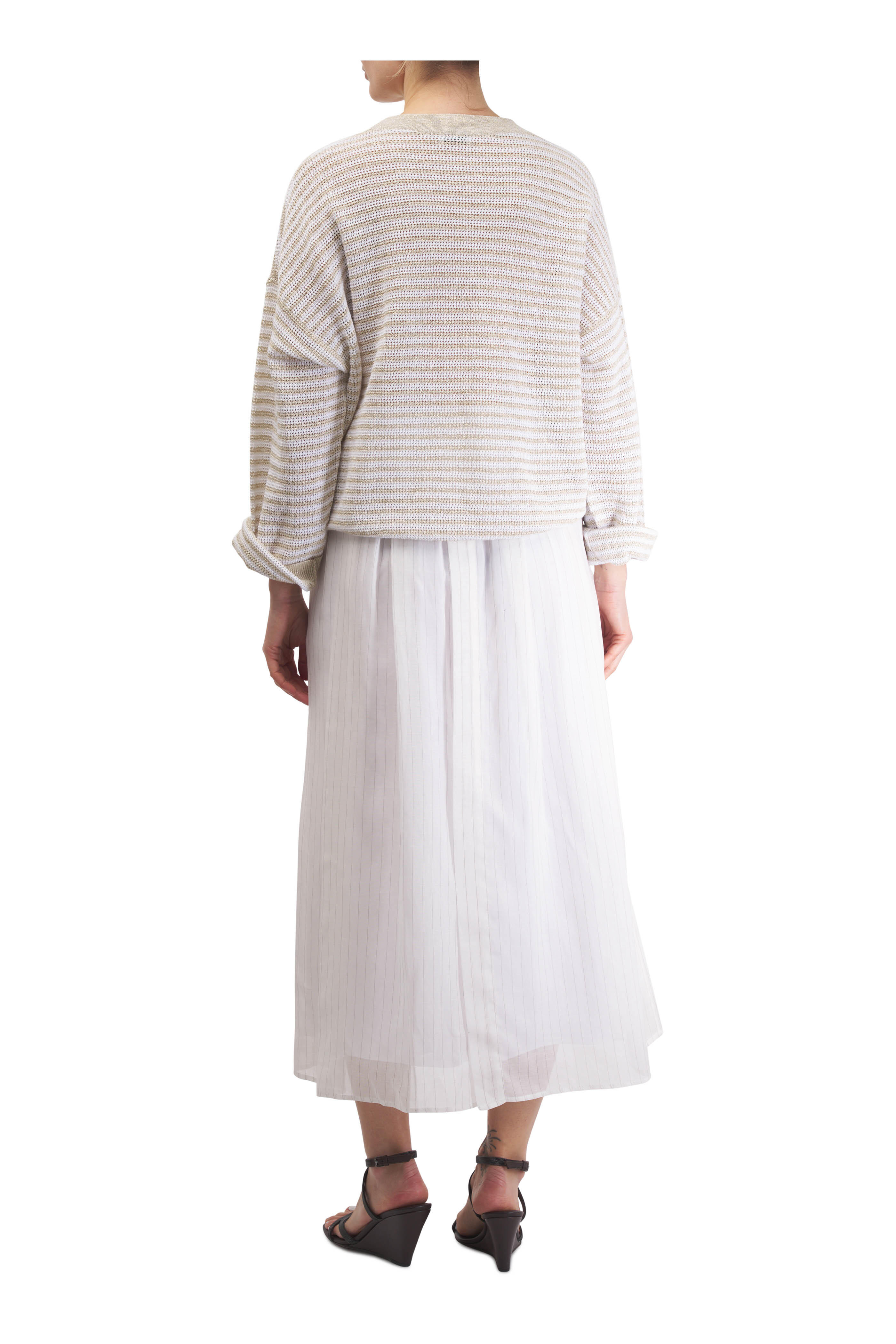 BRUNELLO CUCINELLI スカート【サイズL】【グレー】 レディース エレガント＆カジュアルスカート | Brunello Cucinelli