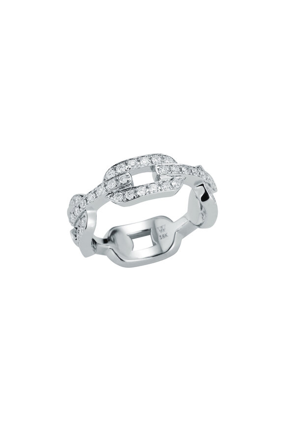 Walters Faith Saxon 18K White Gold & All Diamond Link Ring