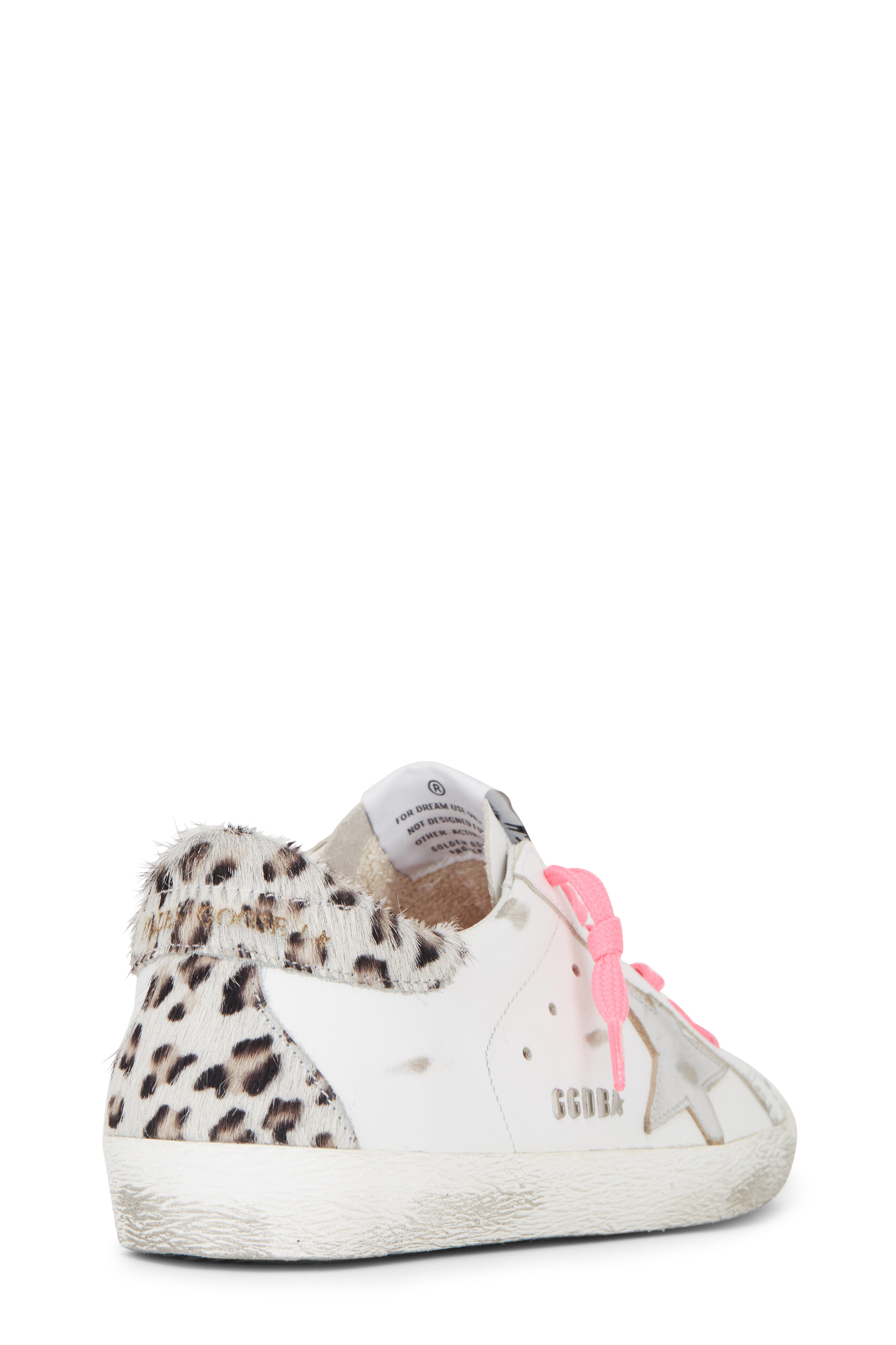 Golden Goose - Super-Star White Leopard Heel Low Top Sneaker