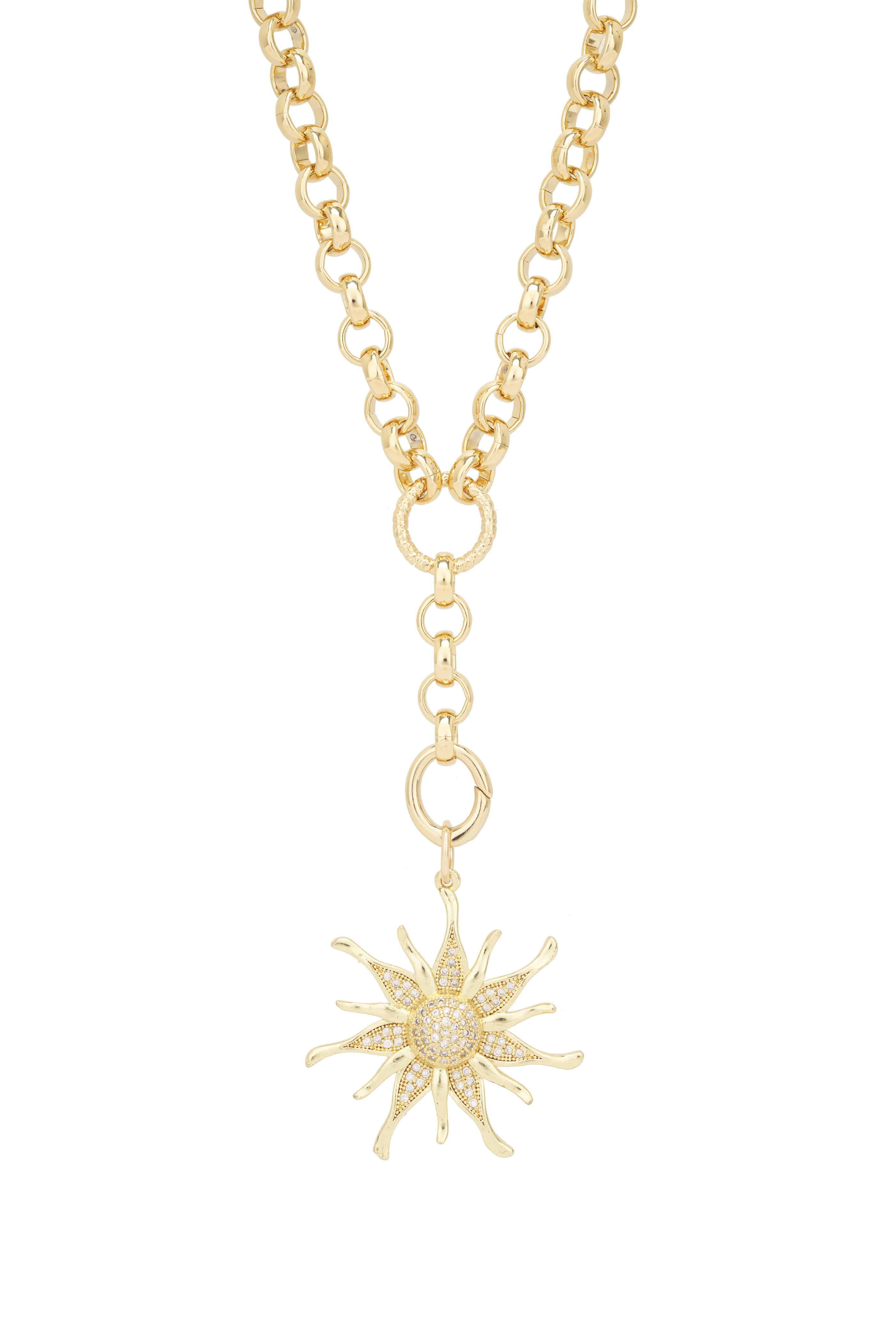 Cristina V. - Sunburst Coin Rolo Chain