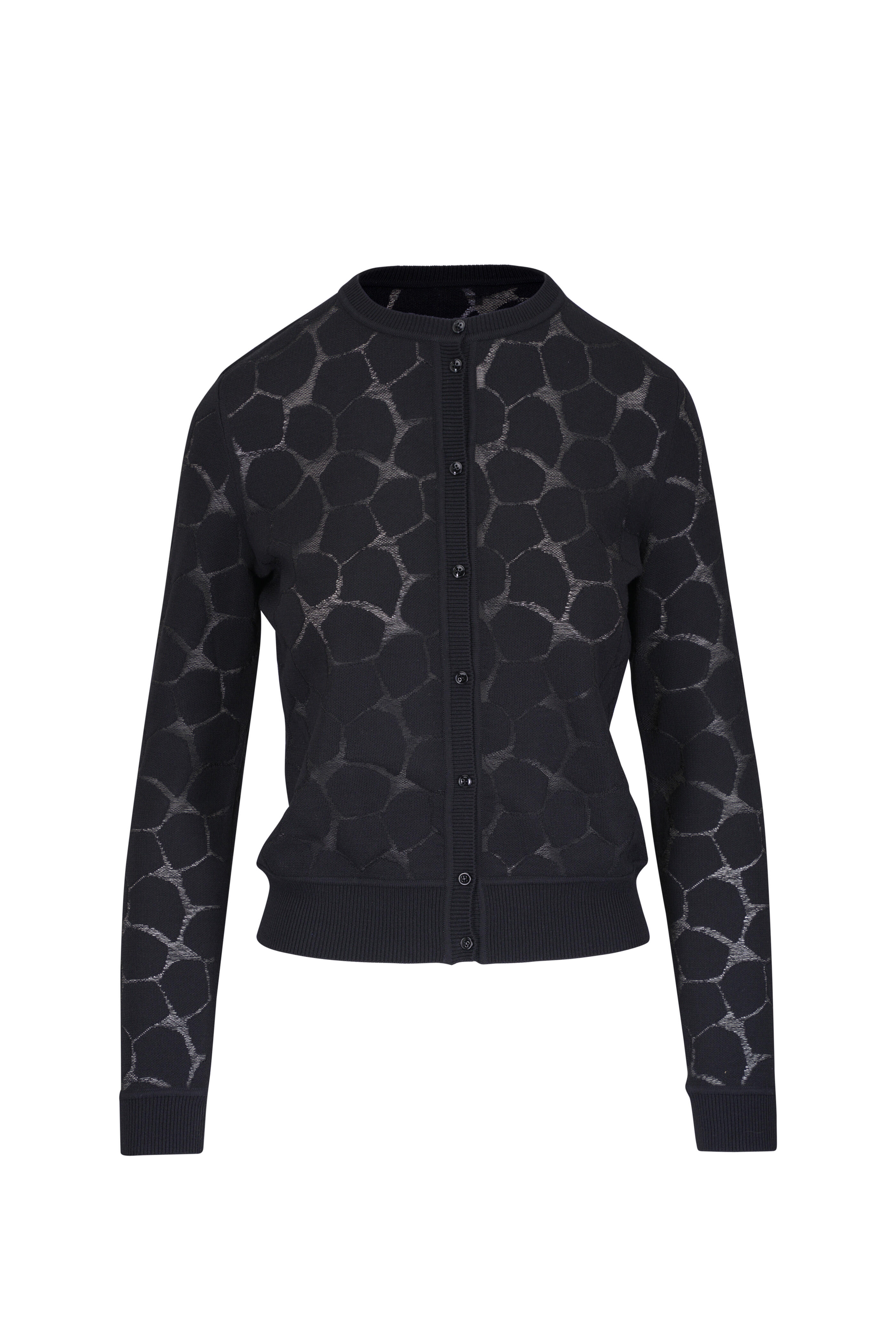 Akris - Black Broken Stone Knit Cardigan