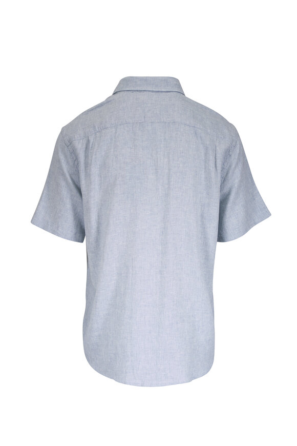 Faherty Brand Breeze Blue Streams Short Sleeve Sport Shirt - view 2