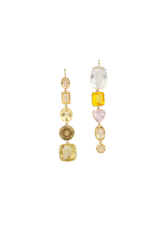 Renee Lewis 18k Yellow Gold Antique Citrine Topaz Earring - view 1