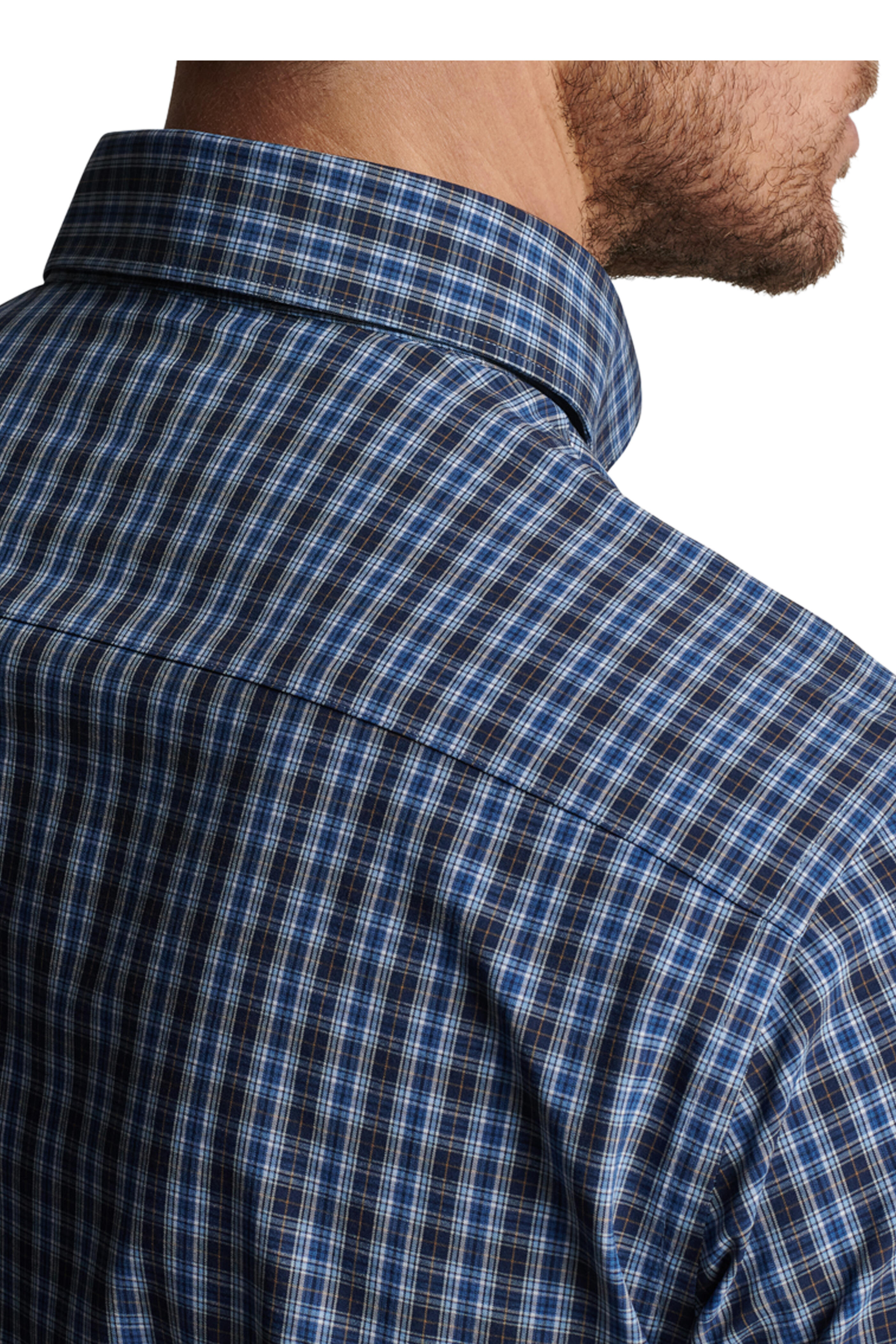 Peter Millar - Navy Tul Performance Poplin Check Sport Shirt