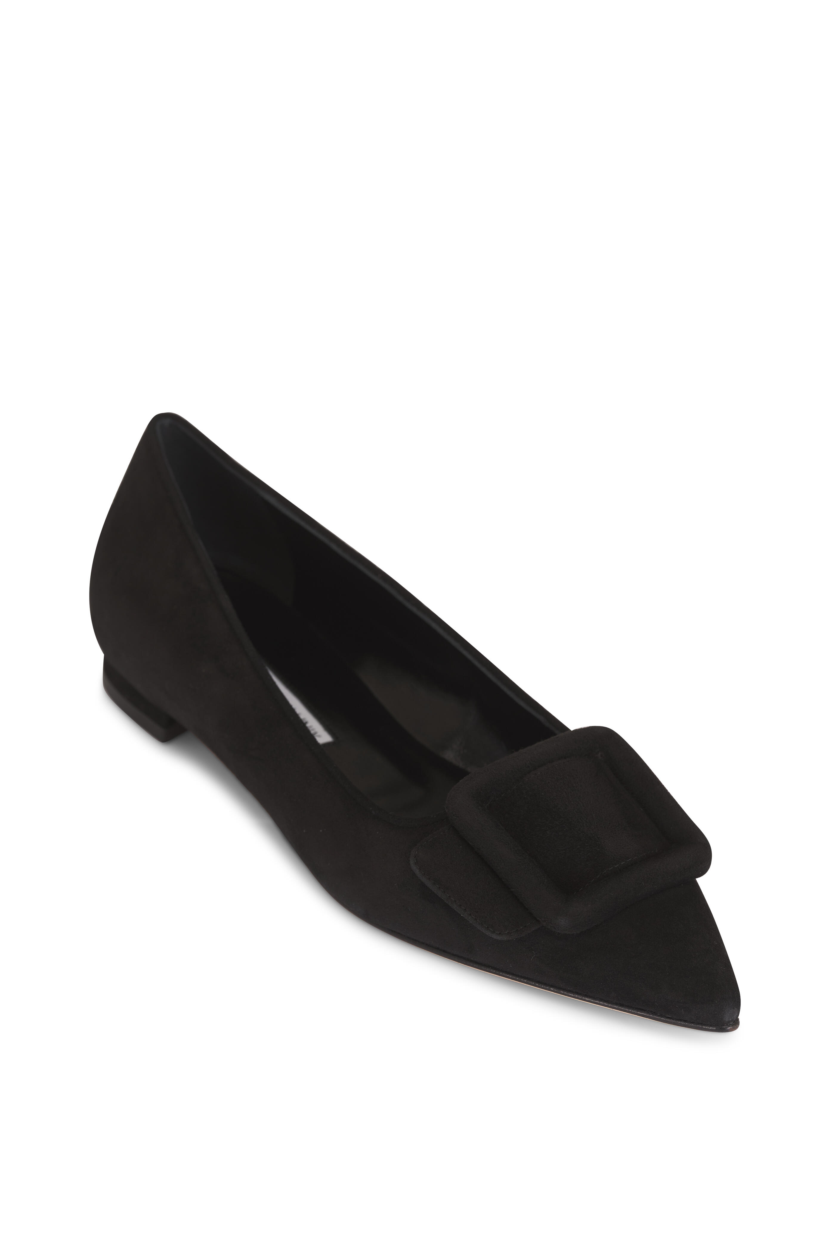 Manolo Blahnik - Maysale Black Suede Flat - view 1