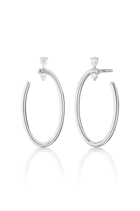 Monica Rich Kosann Sterling Silver Large Sapphire Galaxy Wrap Hoops