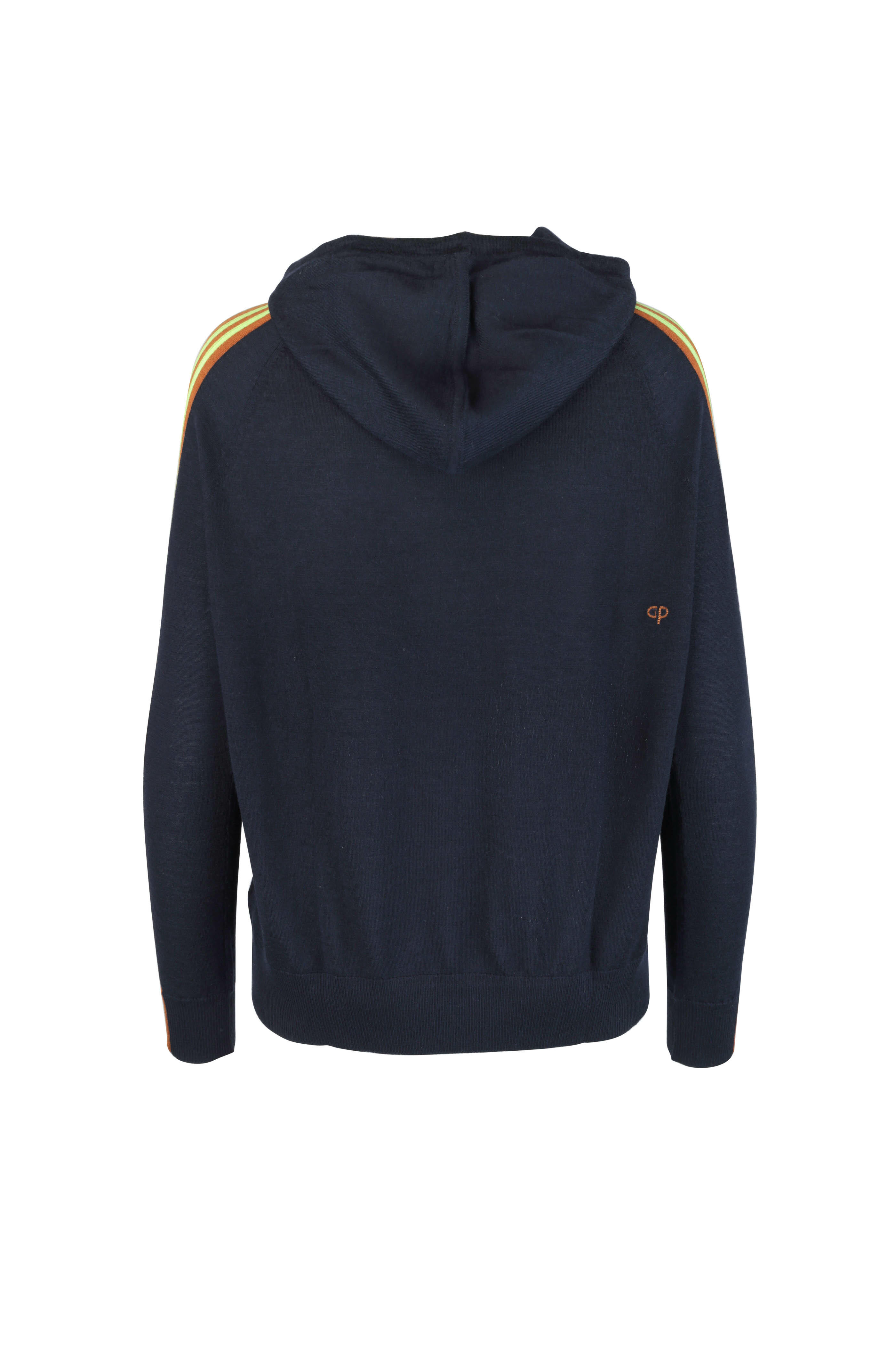 Chinti Parker Navy Blue Wool Cashmere Hooded Sweater