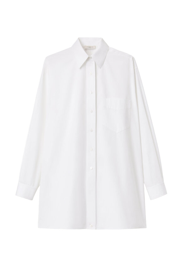 Lafayette 148 New York White Cotton Poplin Convertible Wrap Blouse - view 4