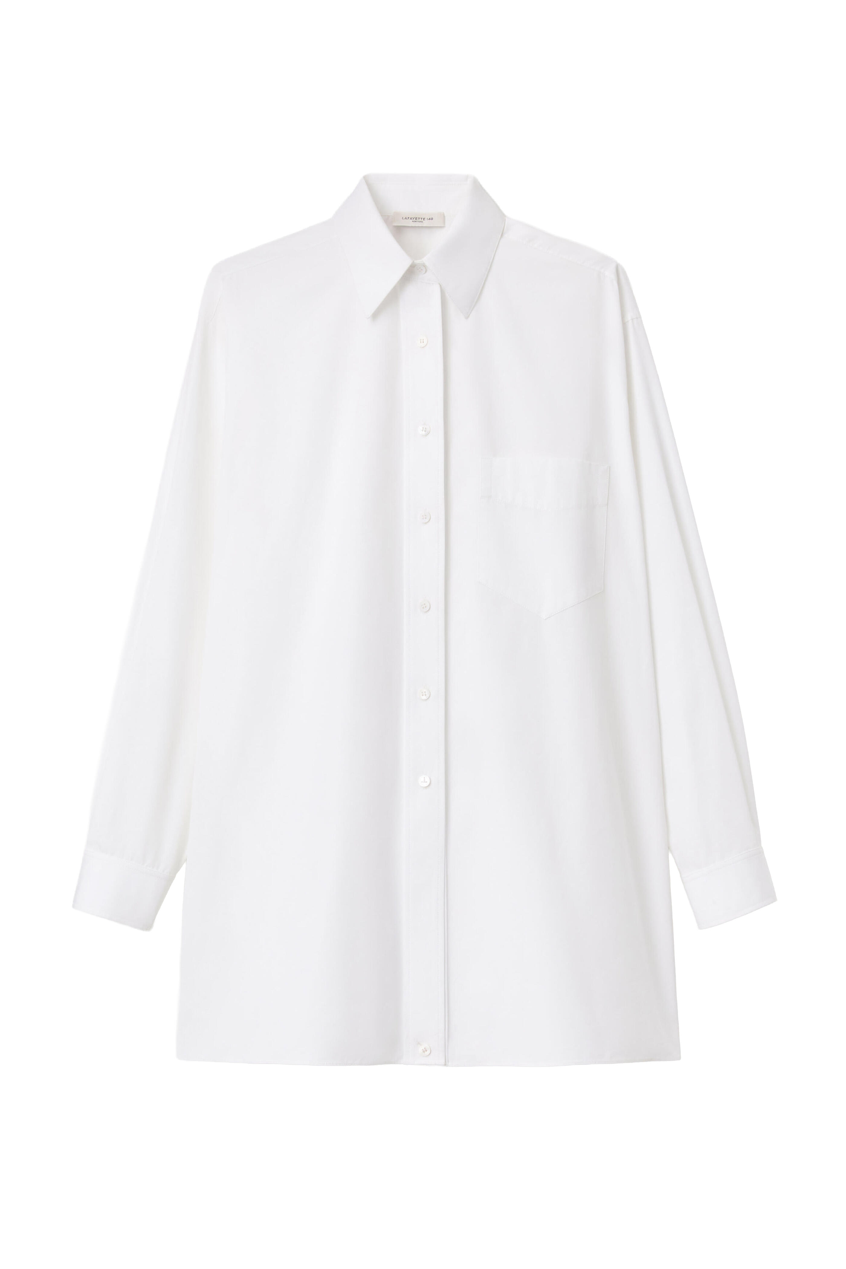 Lafayette 148 New York - White Cotton Poplin Convertible Wrap Blouse
