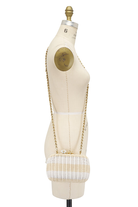Bottega Veneta Natural Stripe Rattan Daisy Clutch - view 7