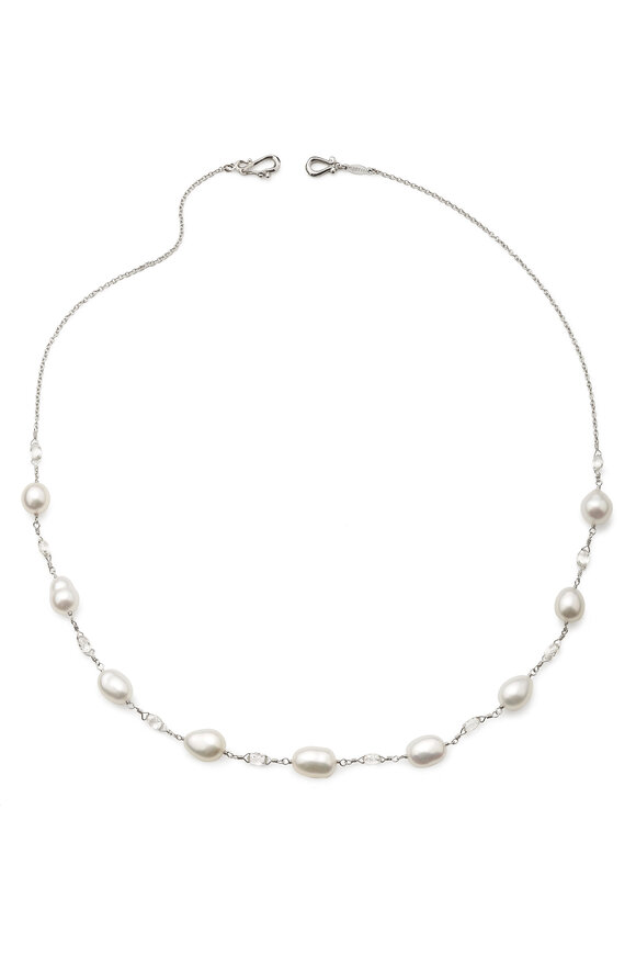 Paul Morelli Diamond Briolette & Pearl Necklace - view 1