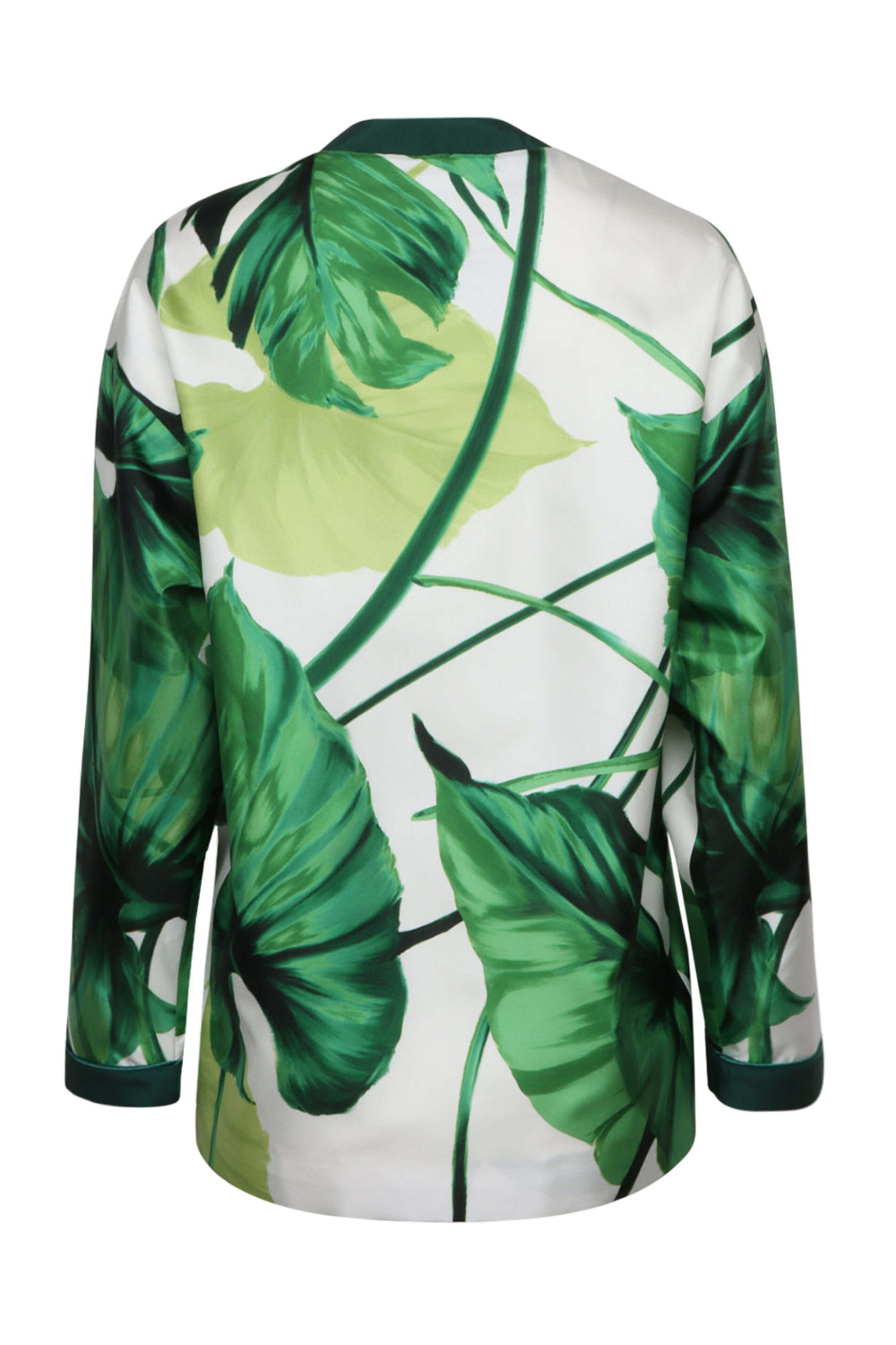 F.R.S. - Green Palm Print Silk Ligea Jacket