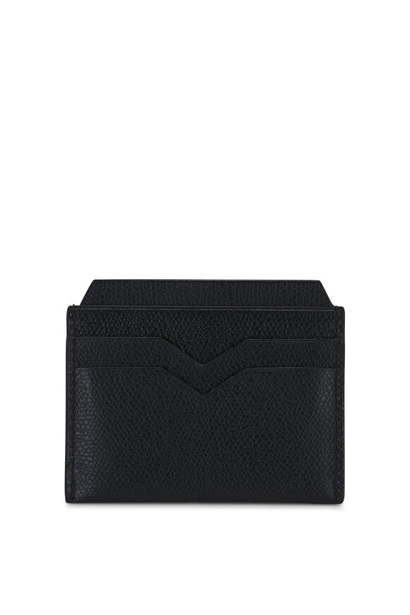 Valextra - Black Leather Card Case