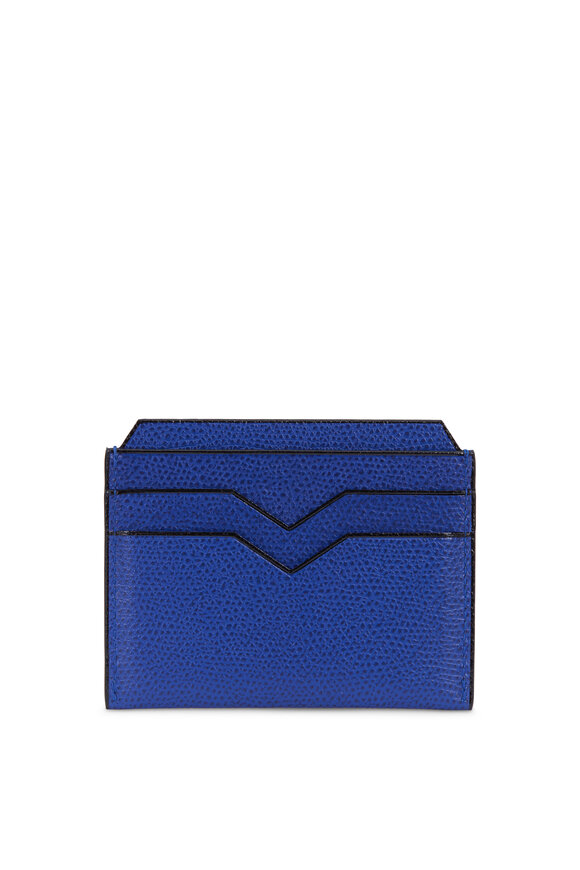 Valextra - Royal Blue Textured Leather Card Case