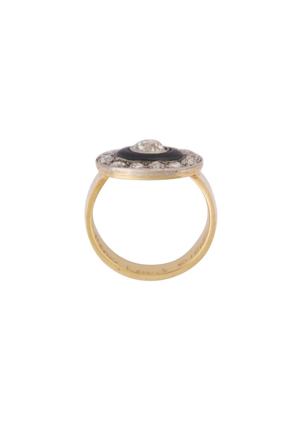 Renee Lewis Black Onyx & Diamond Ring - view 2