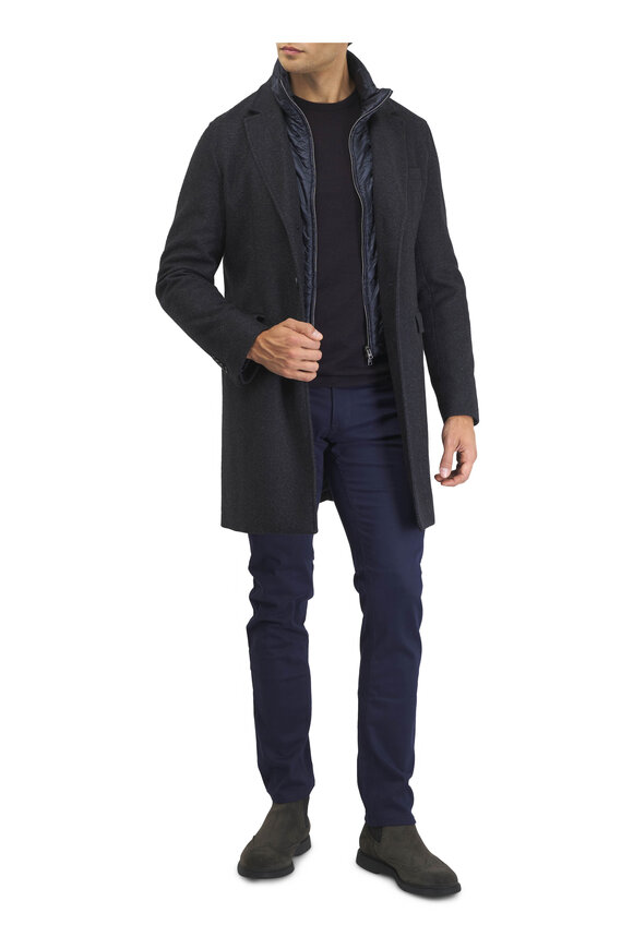 Patrick Assaraf Black Currant Extra Fine Merino Wool Sweater - view 2