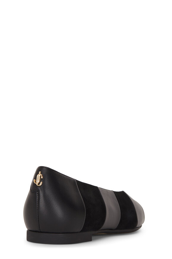 Jimmy Choo - Juelle Black Suede & Leather Ballet Flat