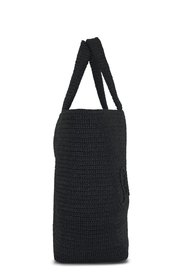 Saint Laurent - Black Raffia Shopping Tote