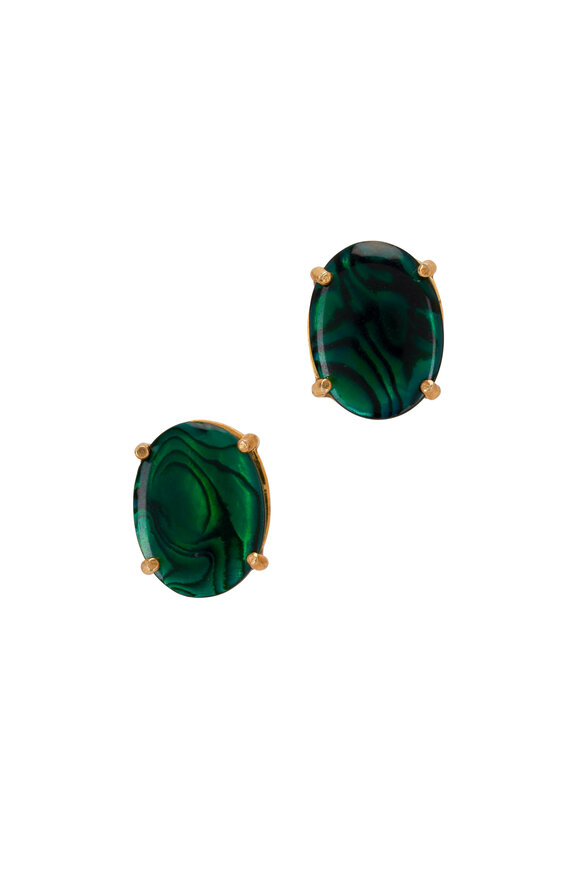 Cristina V. Green Abalone Stud Earrings