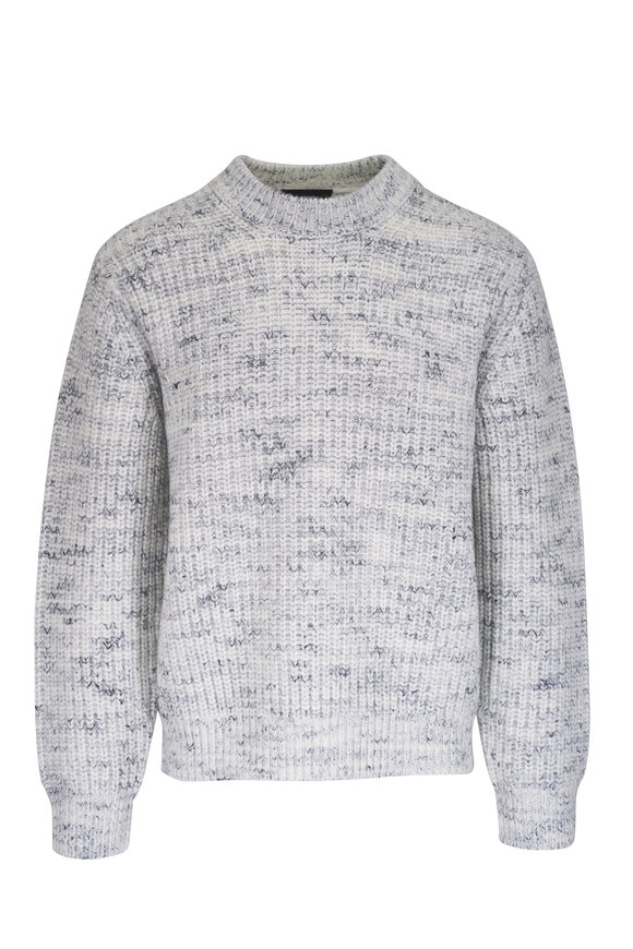 Vince Heather White Super Space-Dye Wool Sweater