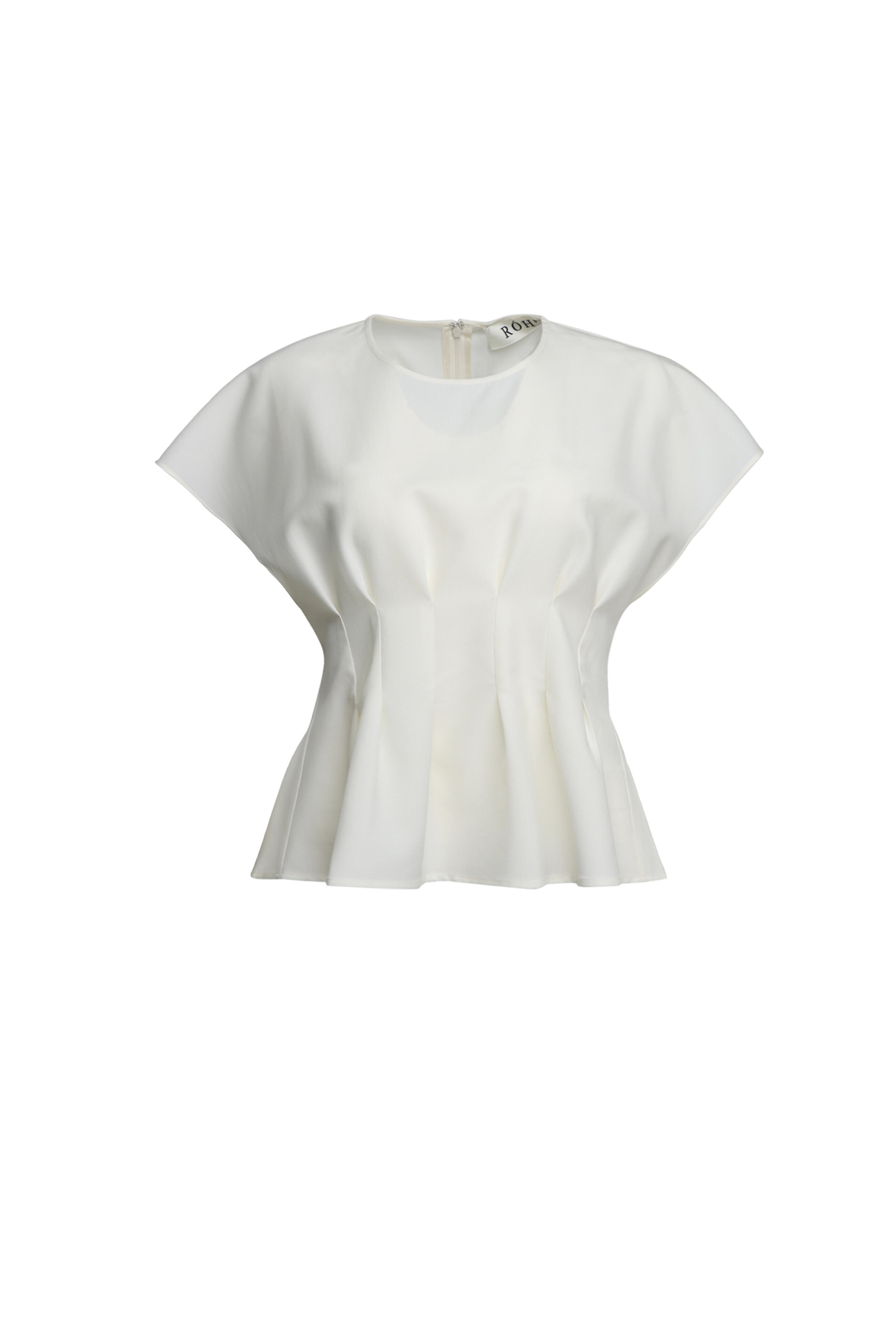 Rohe Frames - Sculptural Off White Pintuck Waist Top