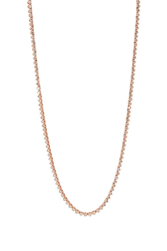 Louis Newman Rose Gold Diamond Tennis Necklace