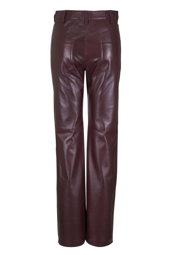 Nili Lotan Joan Dark Red Leather Pant - view 2