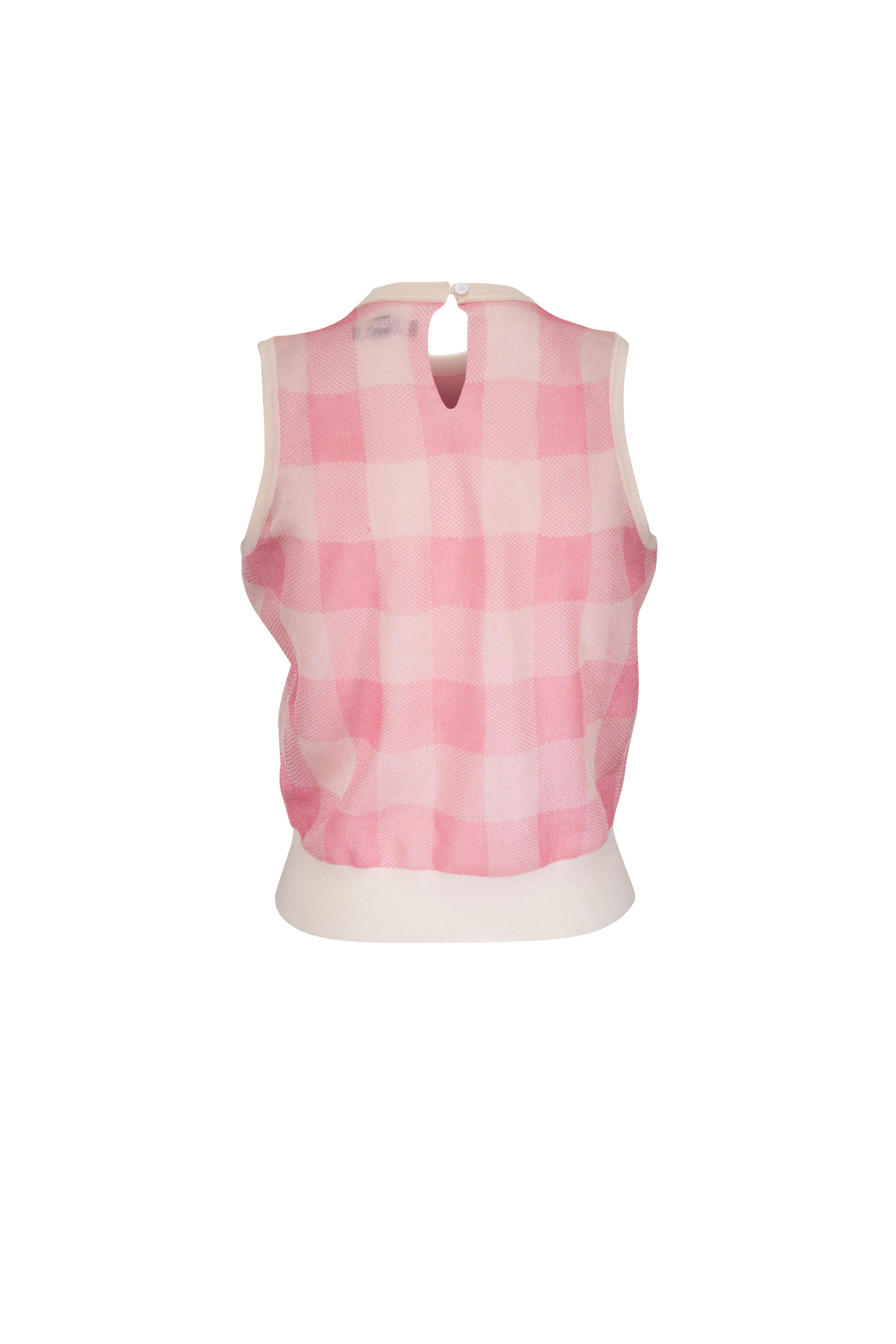 Lela Rose - Poppy Plaid Sheer Knit Tank