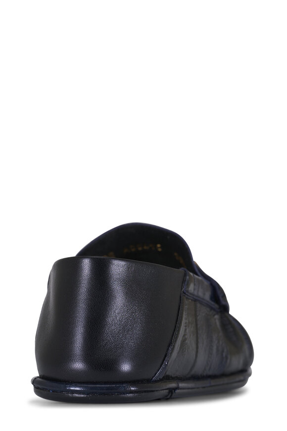 Saint Laurent Le Loafer Navy Foldable Nappa Leather Flat - view 3