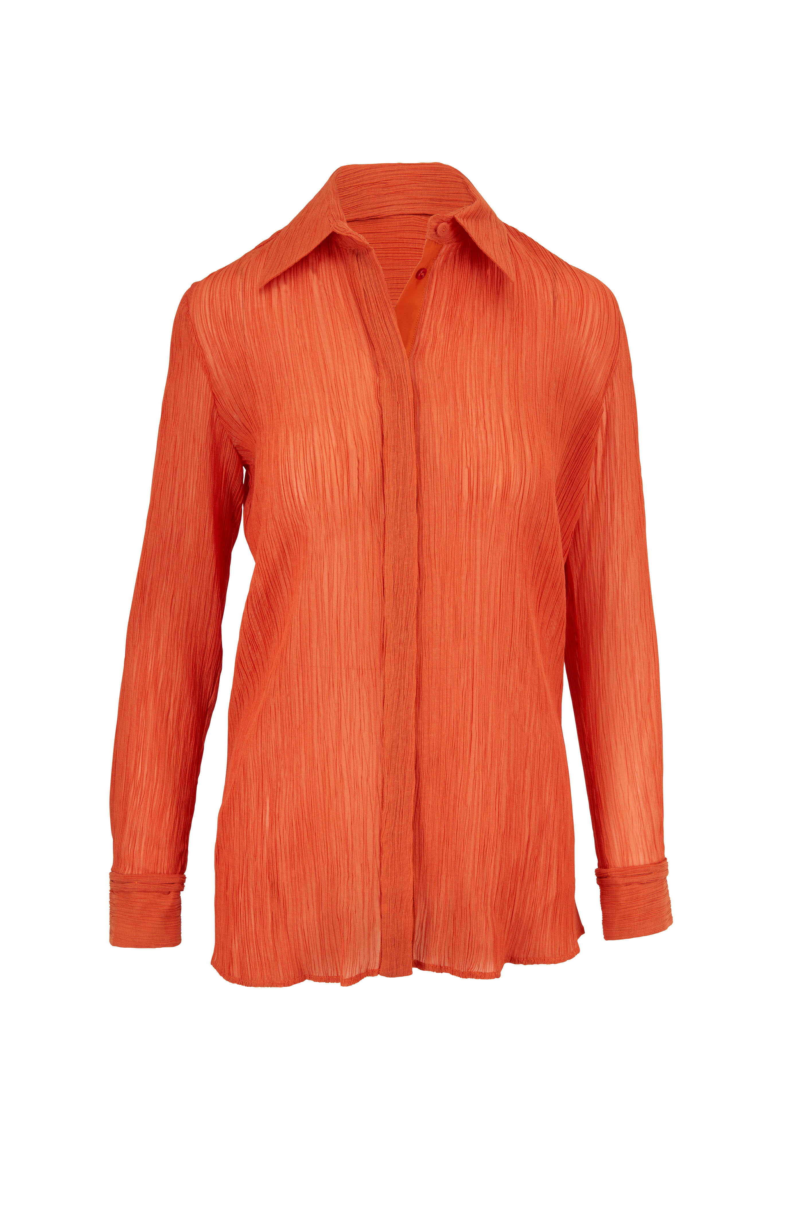 Gabriela Hearst - Cruz Spice Crinkled Cotton & Silk Shirt