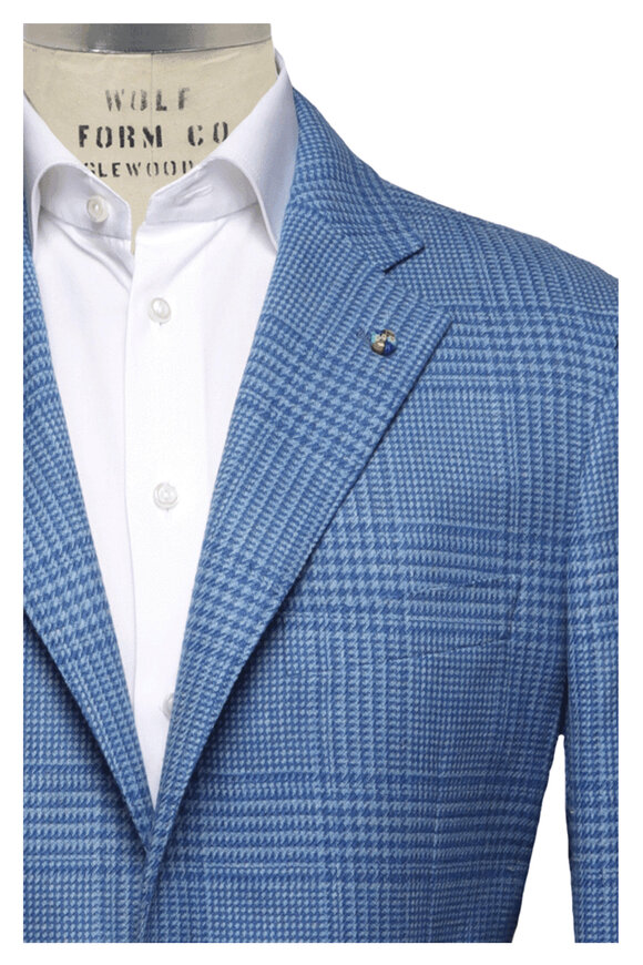 Belvest Bright Blue Plaid Sportcoat
