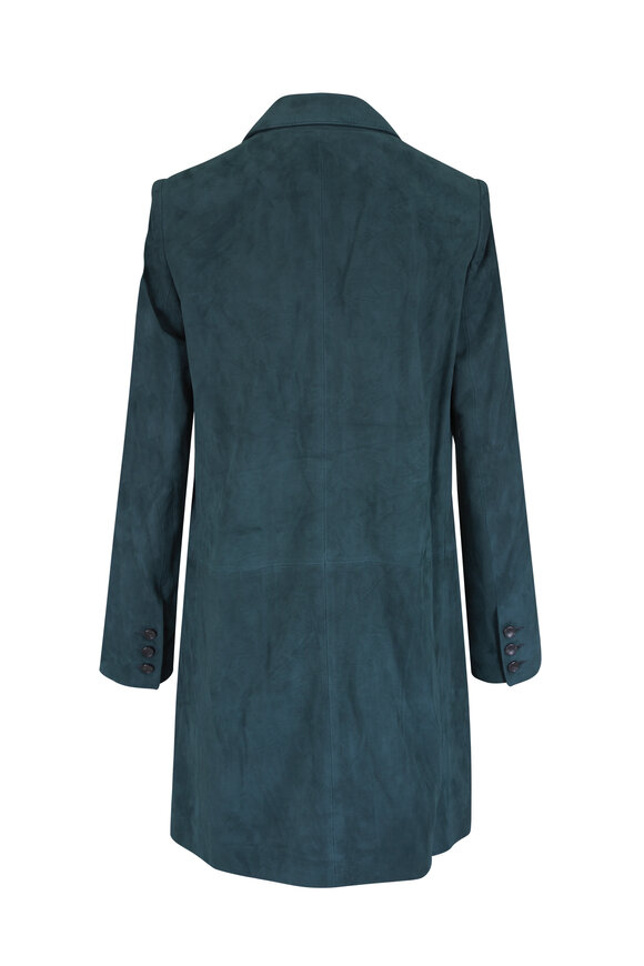 TWP Easy Dark Green Suede Car Coat - view 2