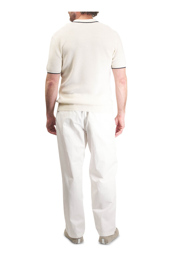 Orlebar Brown Alex Off White Cotton & Linen Drawstring Pant - view 4