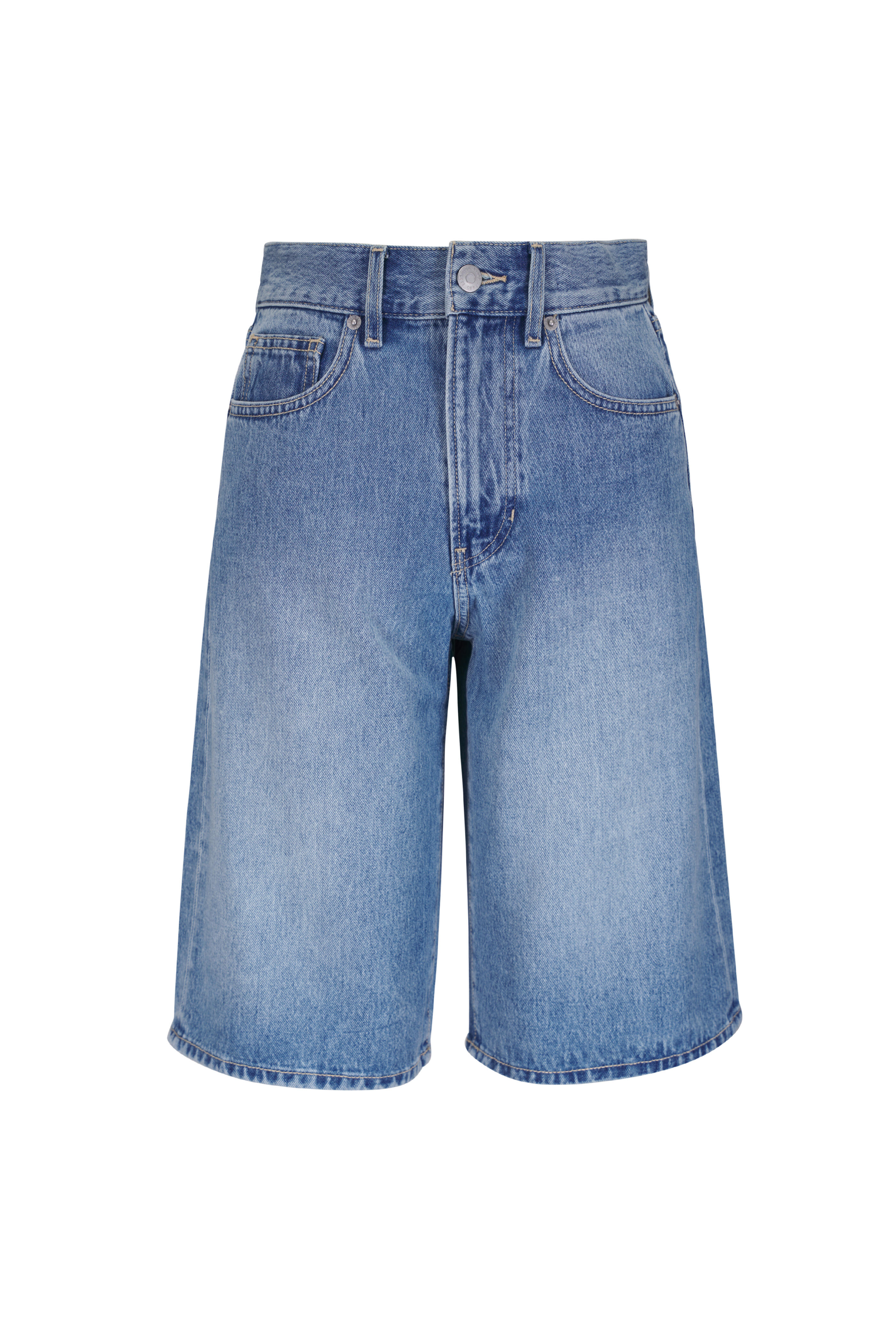 【WONDER WONDER】Sherry brushed gradation 2-tone wide denim Women's Vintage Seaside High Rise Straight Jeans
