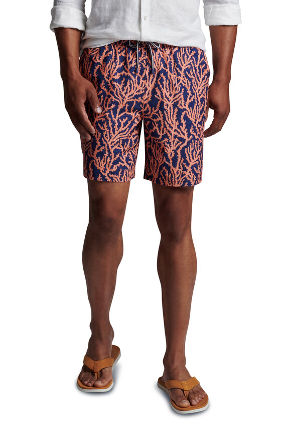 Peter Millar - Grow A Pine Sahara Orange Printed Swim Trunks