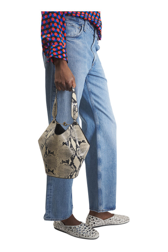 Khaite Mini Lotus Natural Embossed Leather Tote - view 2
