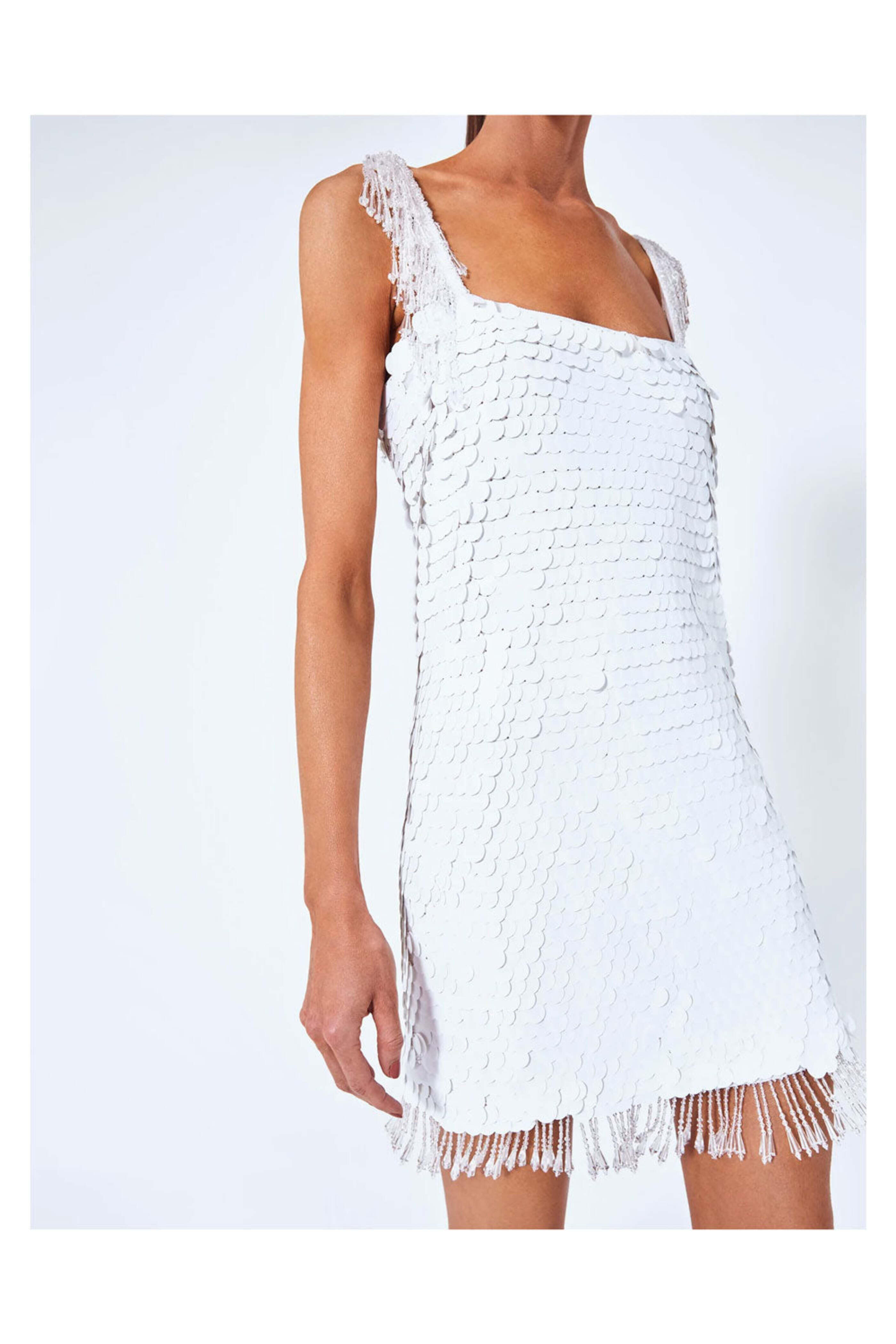 Alexis - White Paillette Zenovia Dress