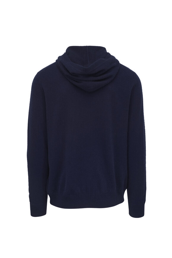 RLX Ralph Lauren Navy Blue Washable Cashmere Hooded Sweater - view 2