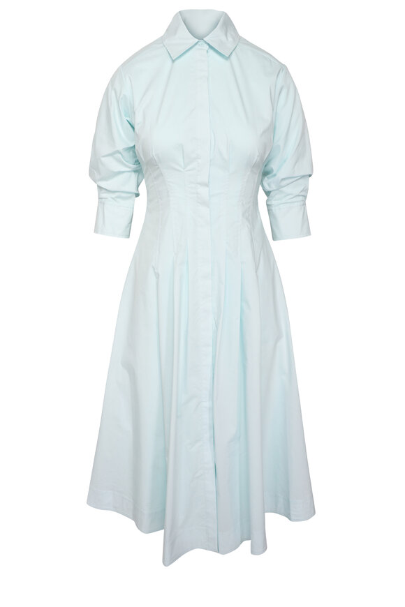 Simkhai Jazz Sky Blue Pintuck Midi Dress